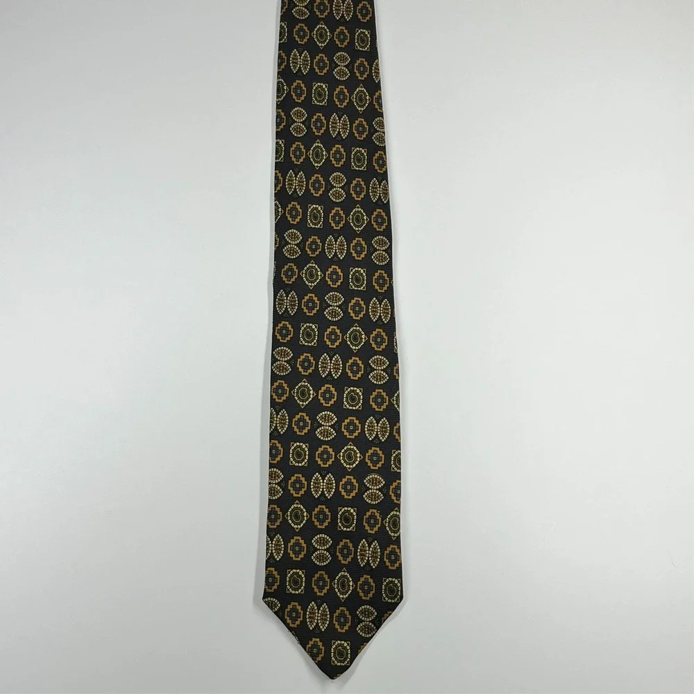 Brooks Brothers Makers Repp Silk XL Men's‎ Necktie Geometric Mosaic Medallions